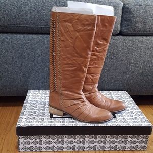 SOLD! Knee-high fringe cutout boot size 5.5